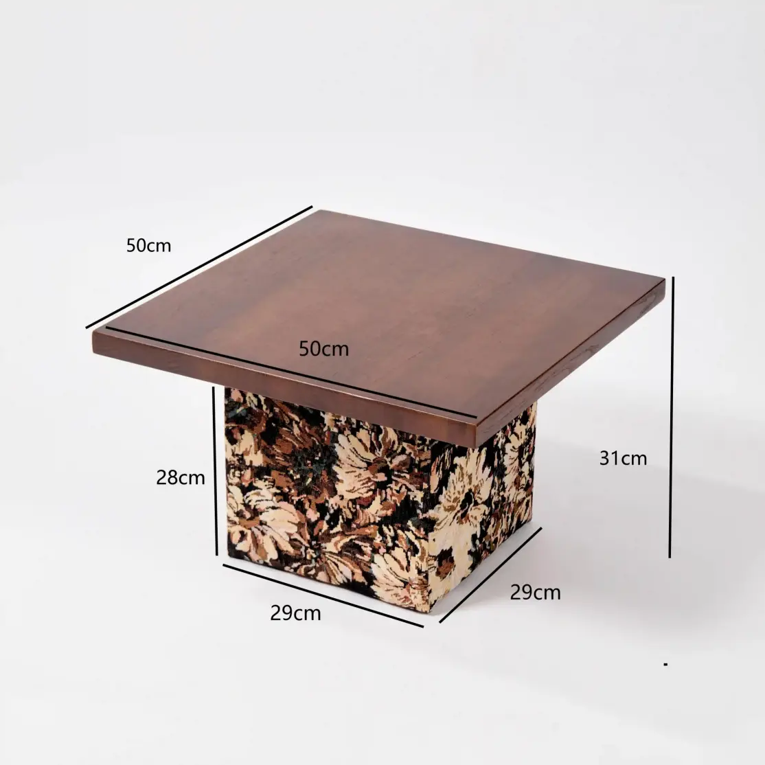 A Small Square Wooden Table