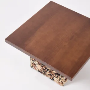 A Small Square Wooden Table