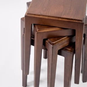 Square Solid Wood Stool