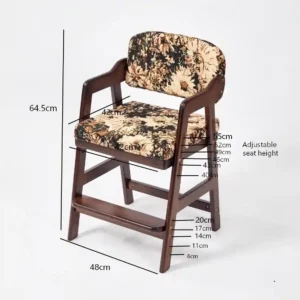 Wooden Adjustable Bar Stool